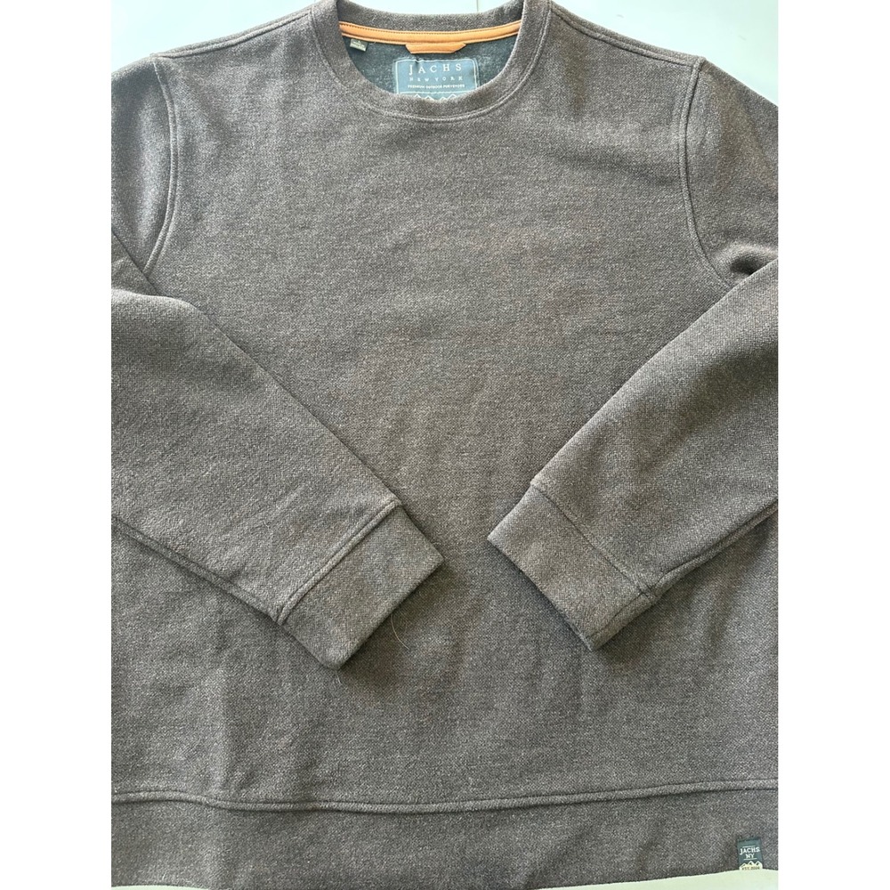 Jachs NY Mens Brown Wool Blend Crewneck Sweatshirt Large